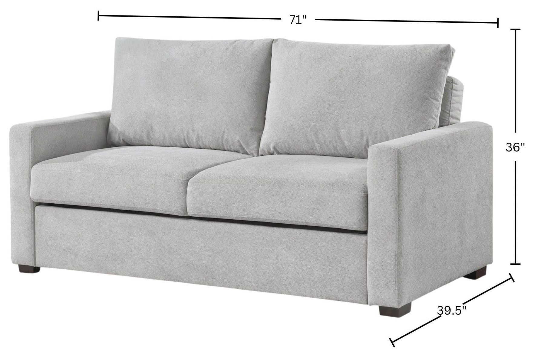Dena Light Grey 71" Upholstered Sleeper Sofa