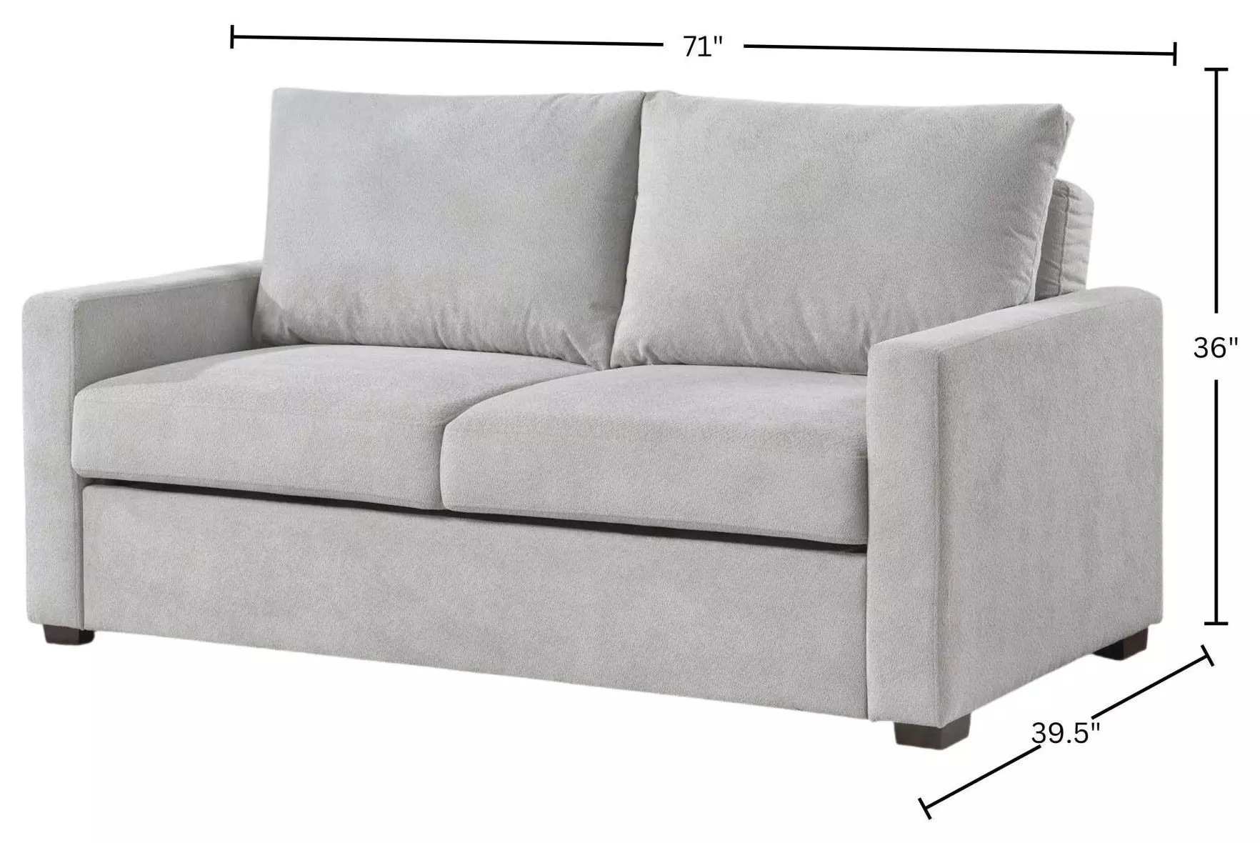 Dena Light Grey 71" Upholstered Sleeper Sofa