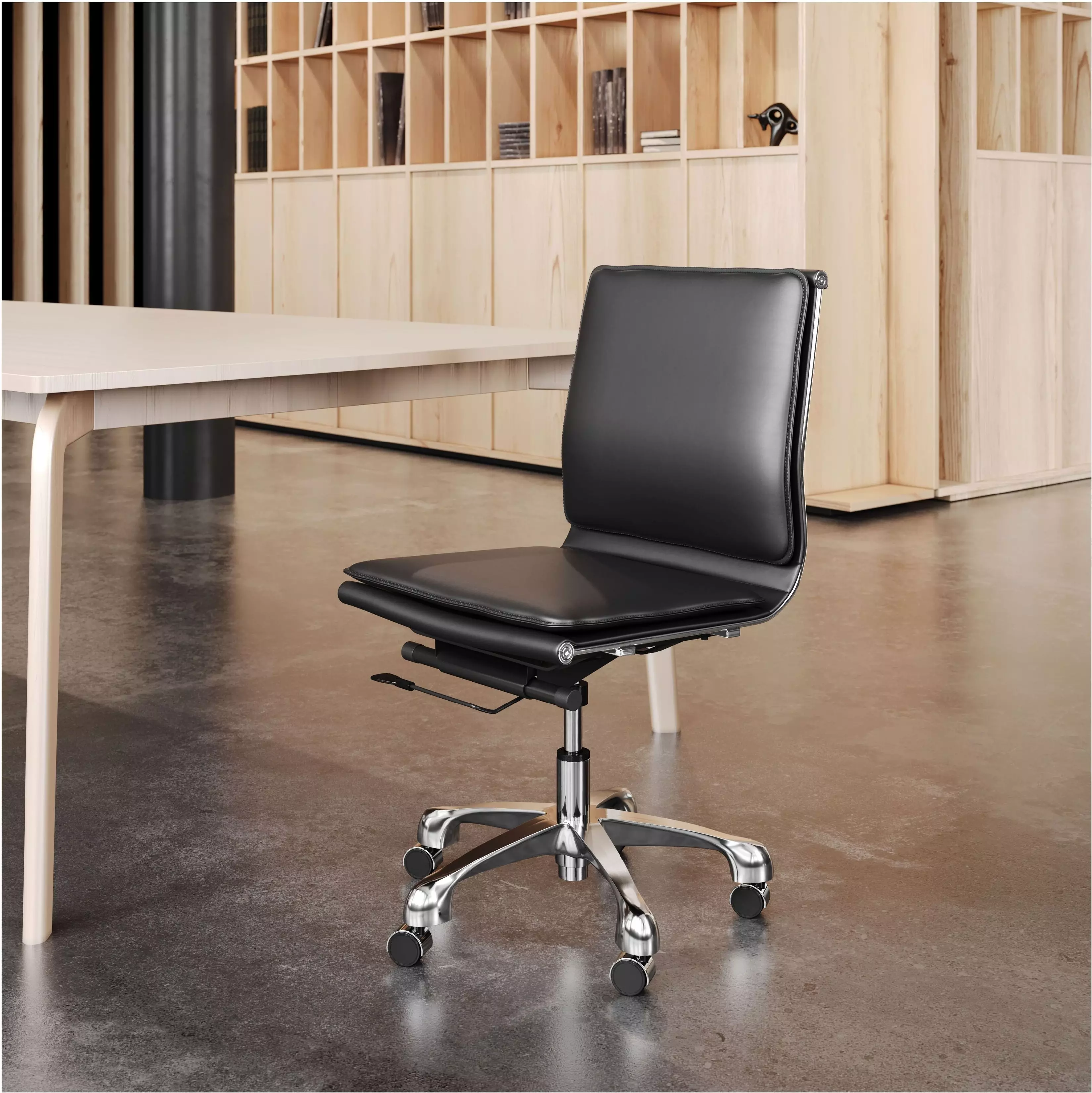 Lider Plus Armless Office Chair Black From Home Gallery Stores