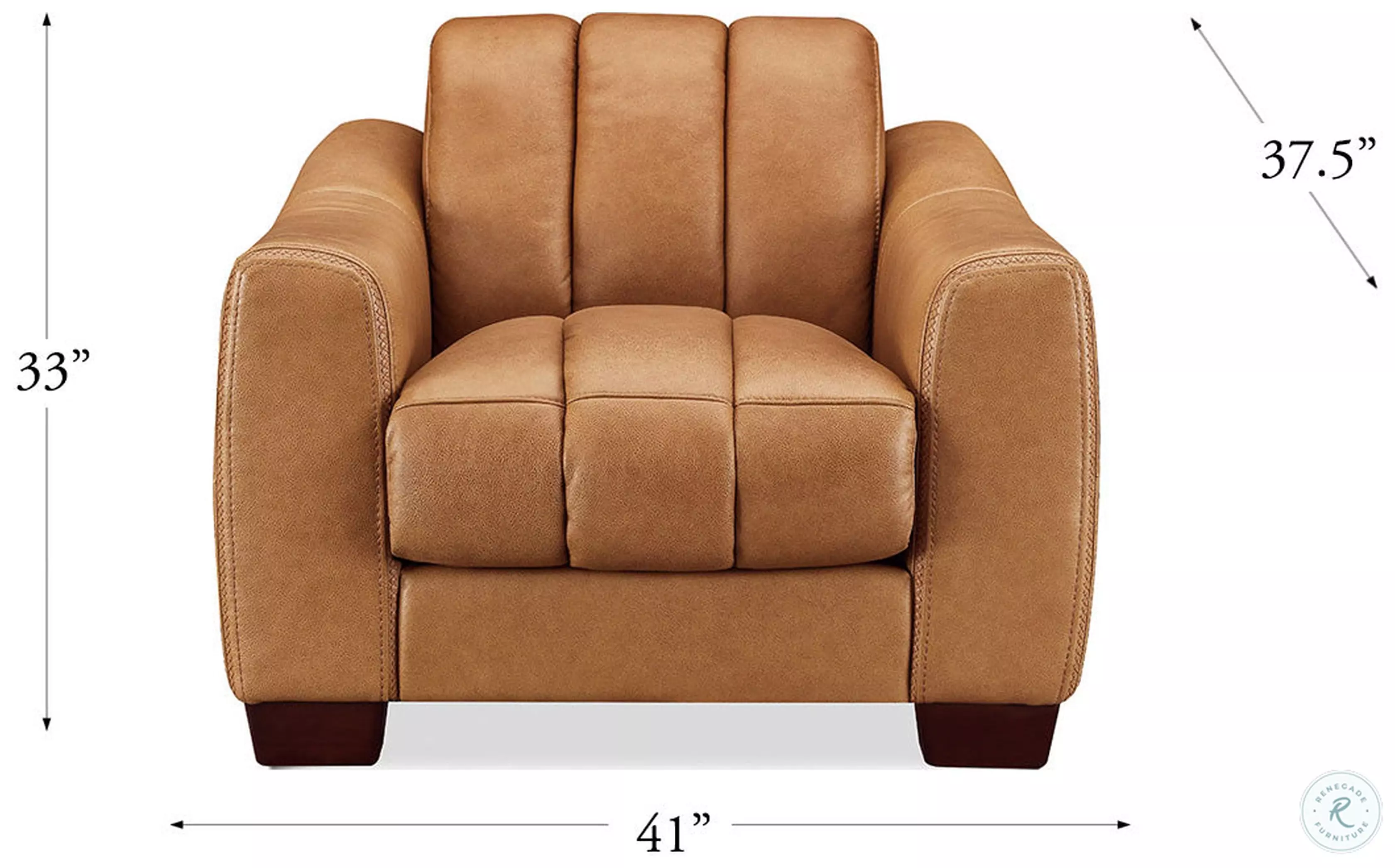 Baylor Cinnamon Leather Upholstered Lounge Chair