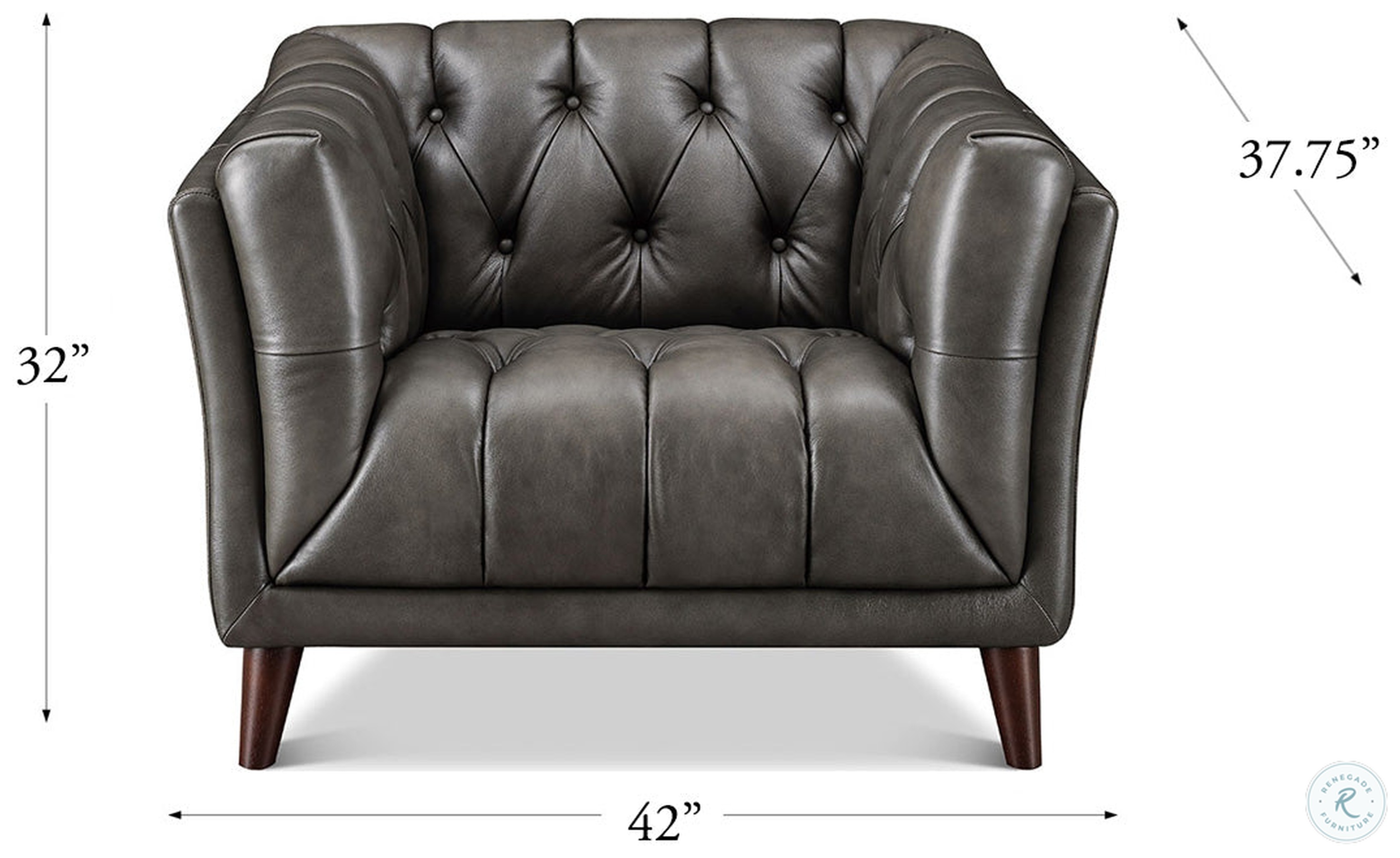 Trix Ash Leather Upholstered Lounge Chair