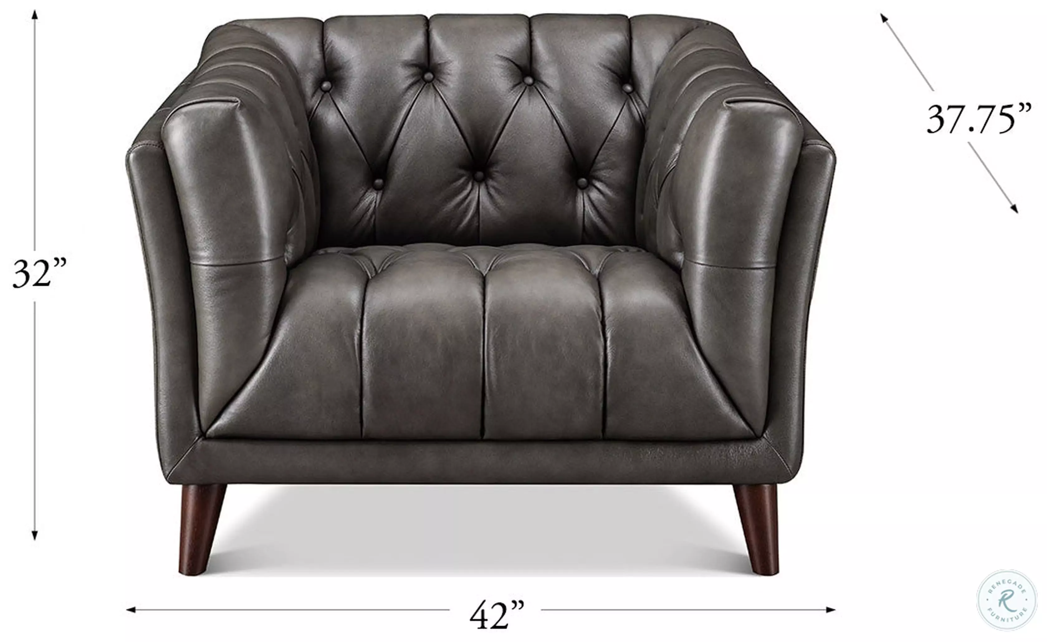 Trix Ash Leather Upholstered Lounge Chair