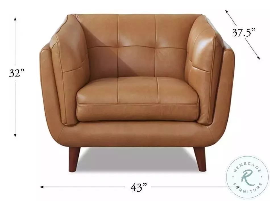 Sorella Cinnamon Leather Upholstered Accent Chair