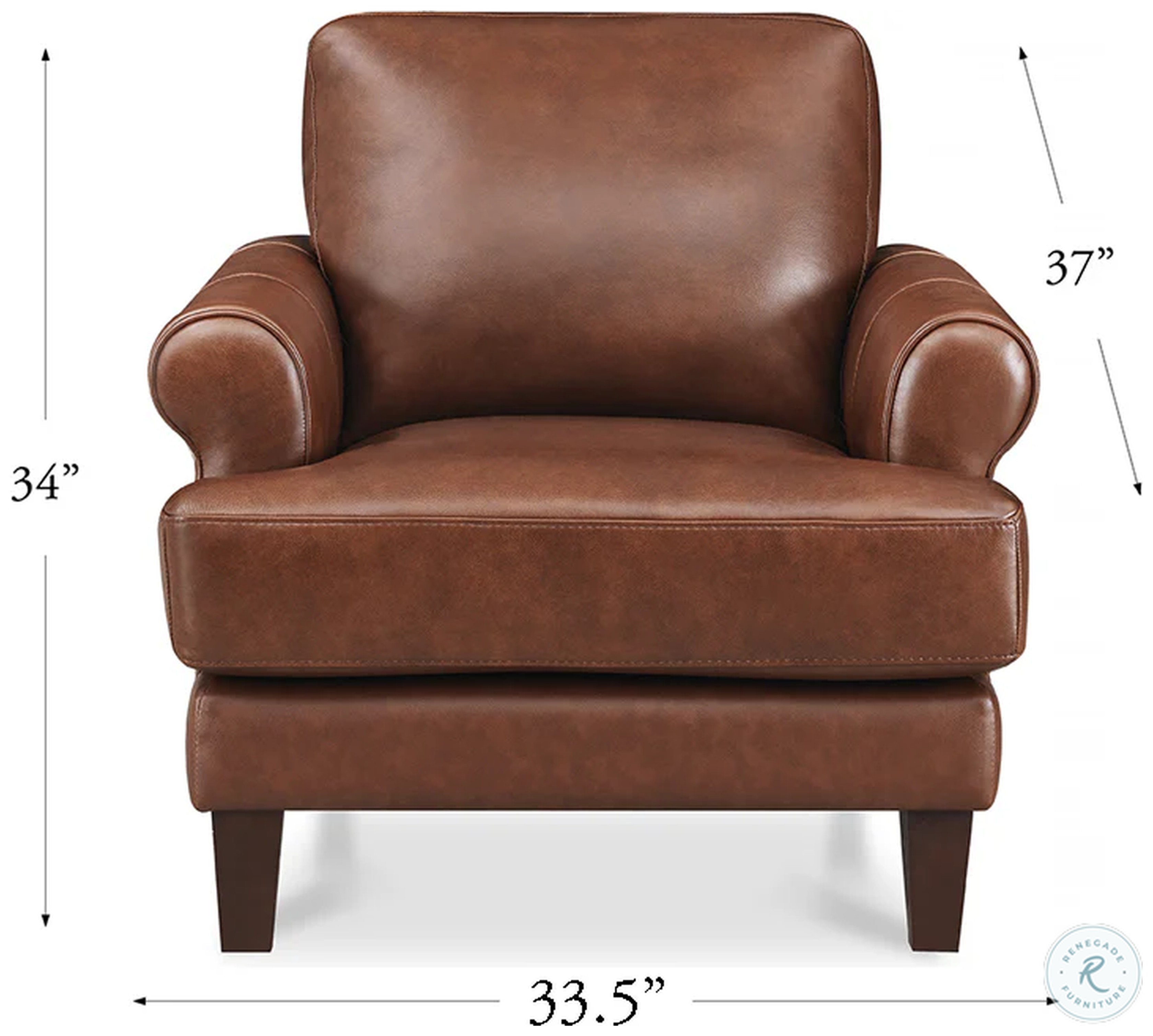 Soleil Brandy Leather Upholstered Lounge Chair