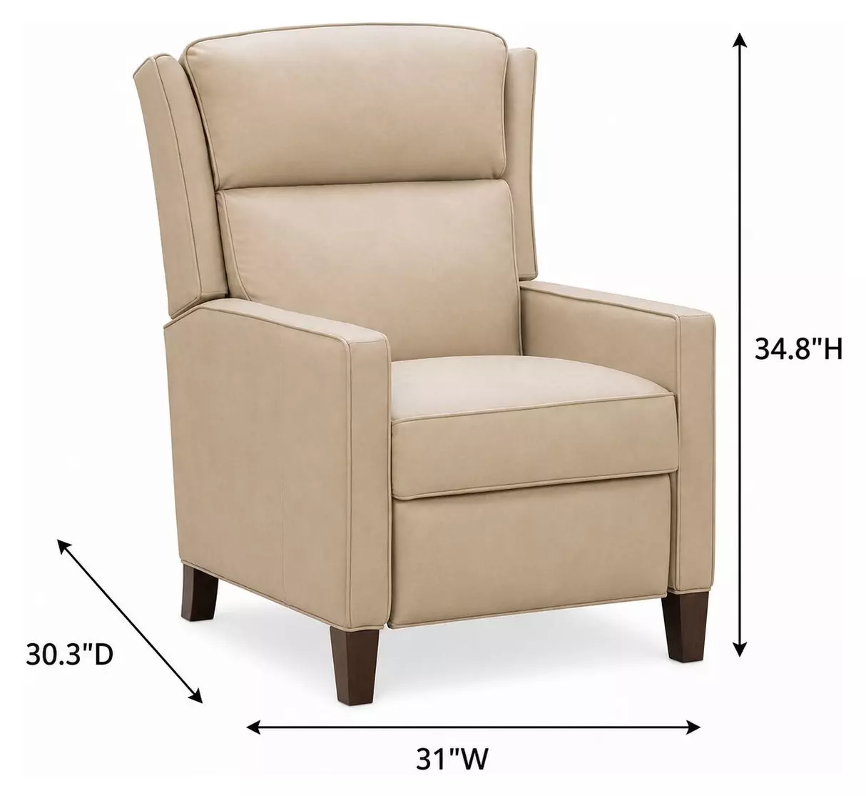 Moore Cashmere Stone Leather Push Thru The Arms Recliner