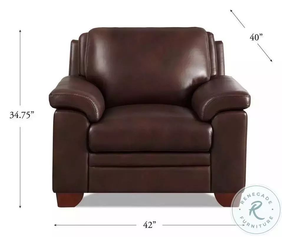 Ironvale Chestnut Leather Upholstered Accent Chair