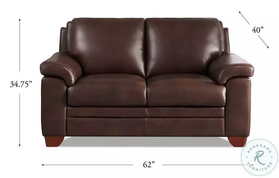 Ironvale Chestnut Leather 62" Loveseat