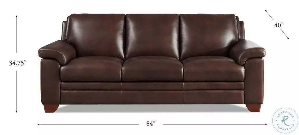 Ironvale Chestnut Top Grain Leather Sofa