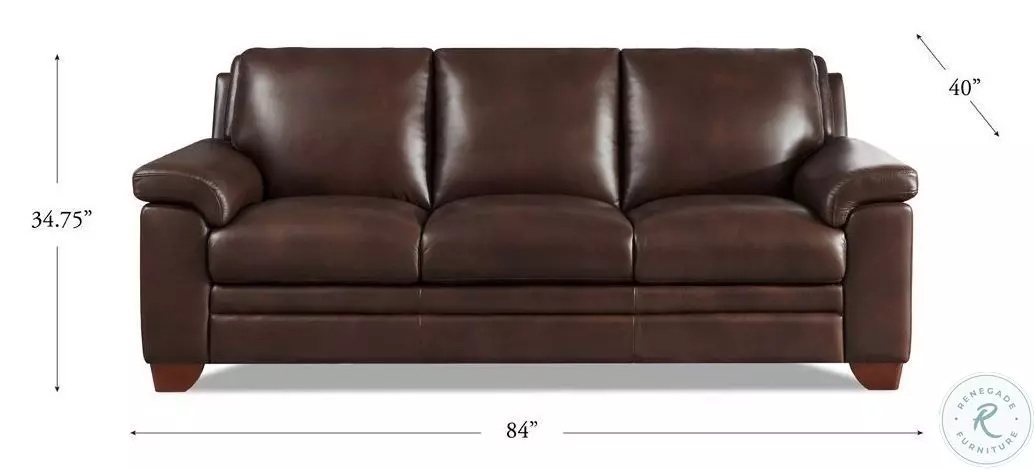 Ironvale Chestnut Leather 84" Sofa