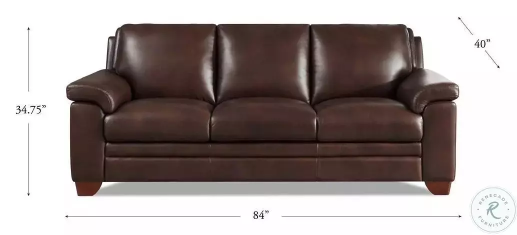 Ironvale Chestnut Leather 84" Sofa