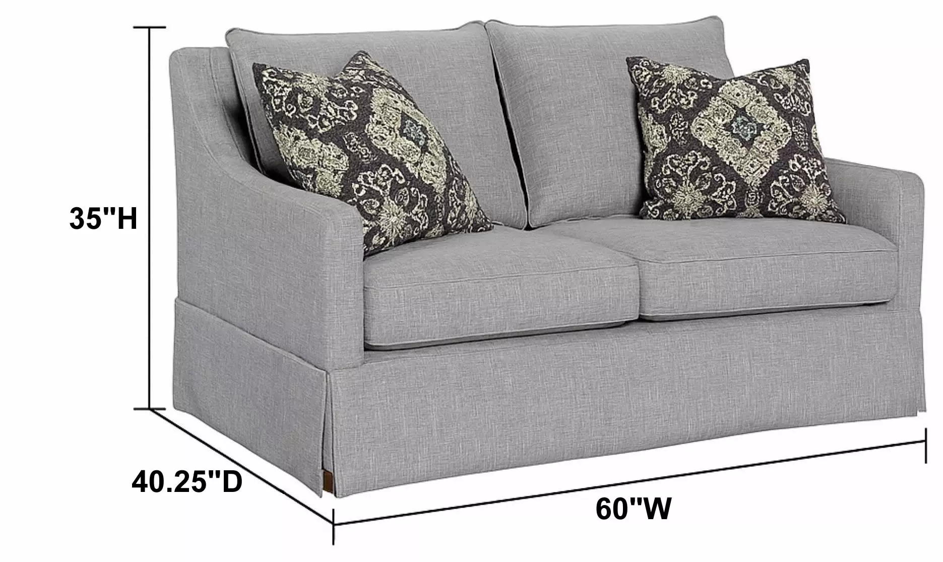 Wilmington Pioneer 60" Loveseat B with 2 Pillows