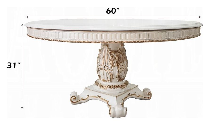Vendome Antique Pearl 60" Round Dining Table