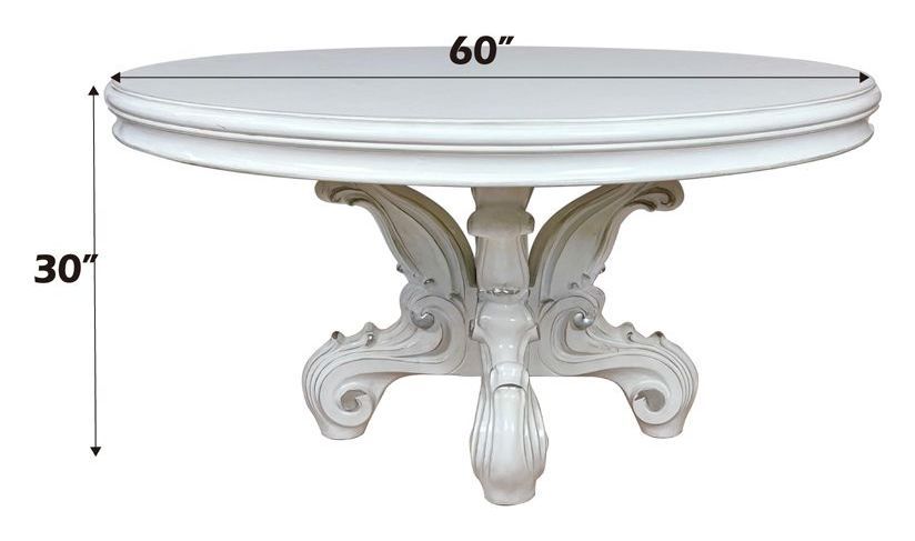 Versailles Bone White 60" Round Dining Table