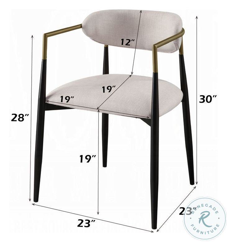 Jaramillo Beige Linen and Black Arm Chair Set of 2