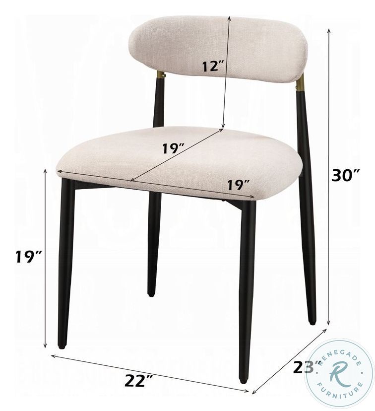 Jaramillo Beige Linen and Black Side Chair Set of 2