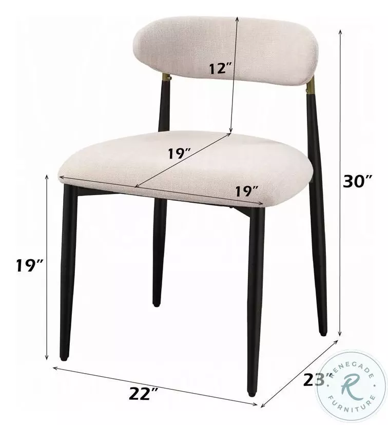 Jaramillo Beige Linen and Black Side Chair Set of 2