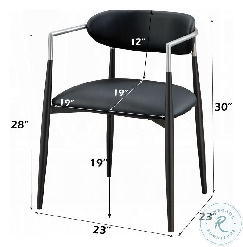 Jaramillo Black Synthetic Leather Arm Chair Set of 2