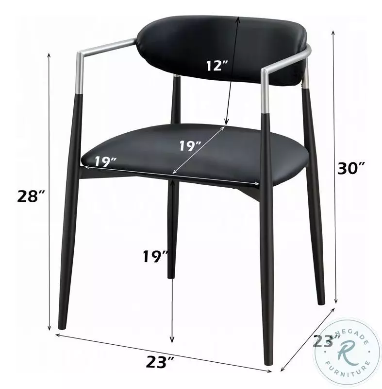 Jaramillo Black Synthetic Leather Arm Chair Set of 2