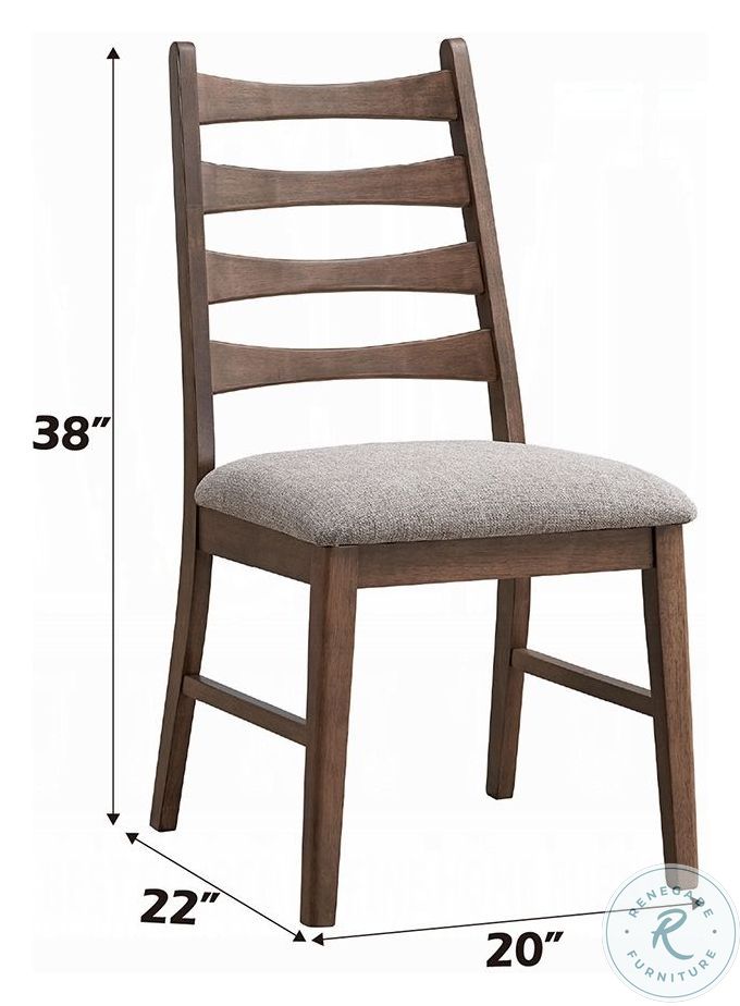 Mayah Gray Linen and Walnut Side Chair Set of 2