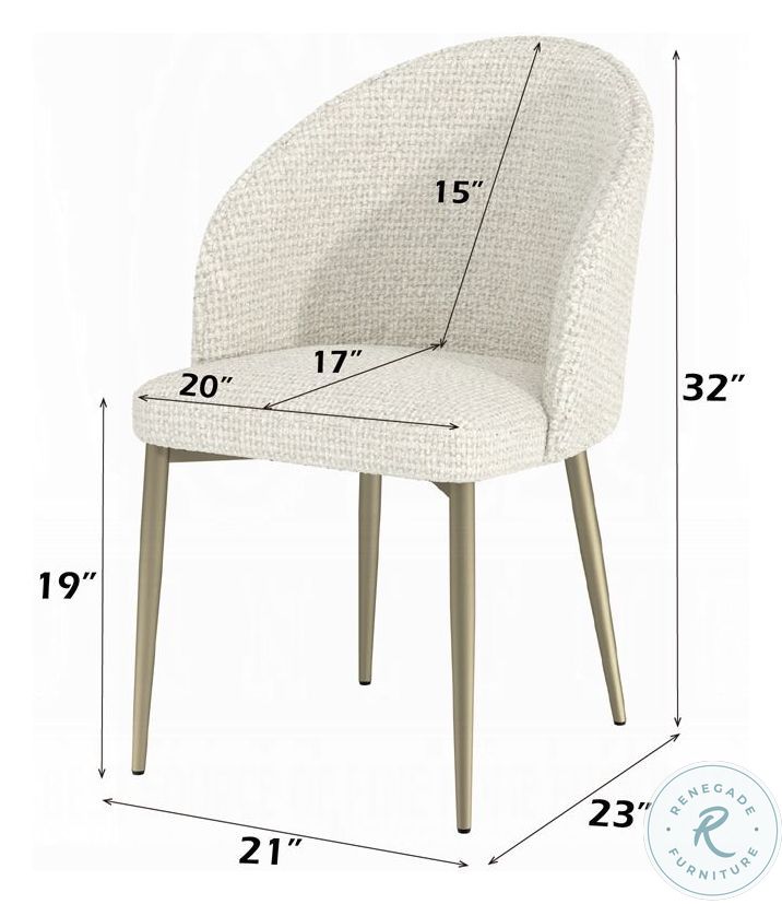 Cora White Fabric Side Chair Set of 2