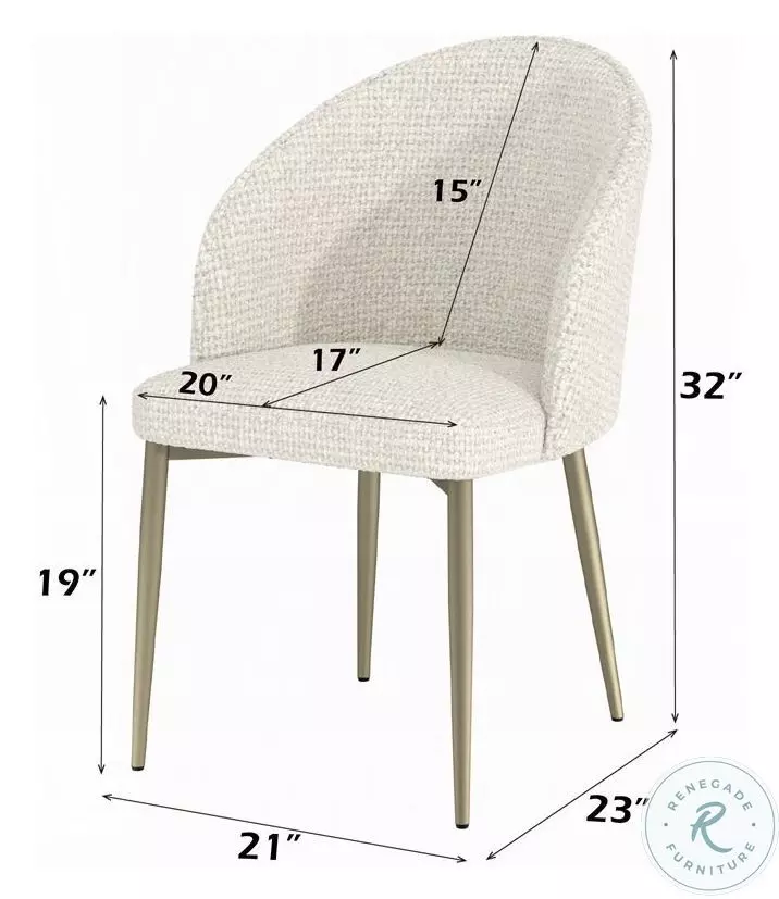 Cora White Fabric Side Chair Set of 2