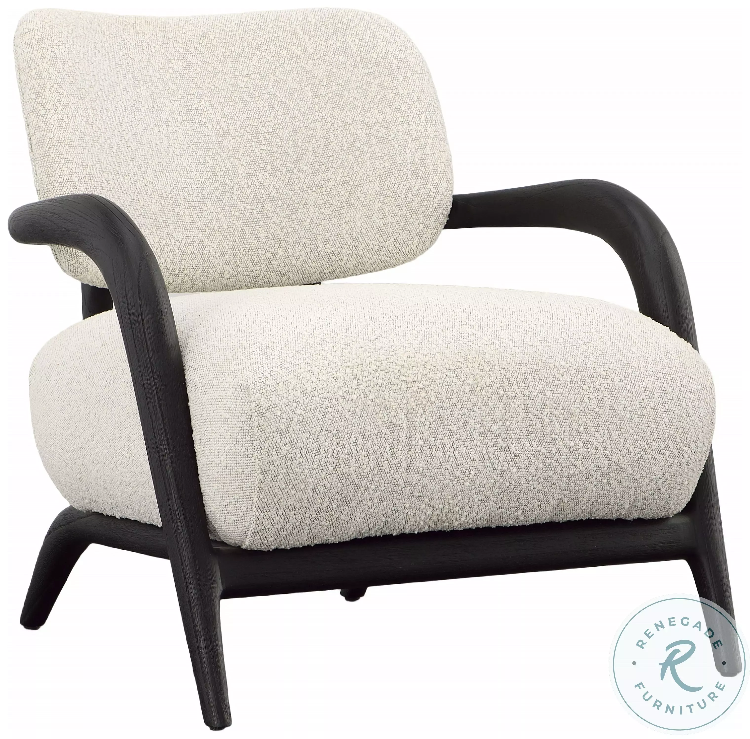 Ash Wood Dining Chair - Ivory Boucle