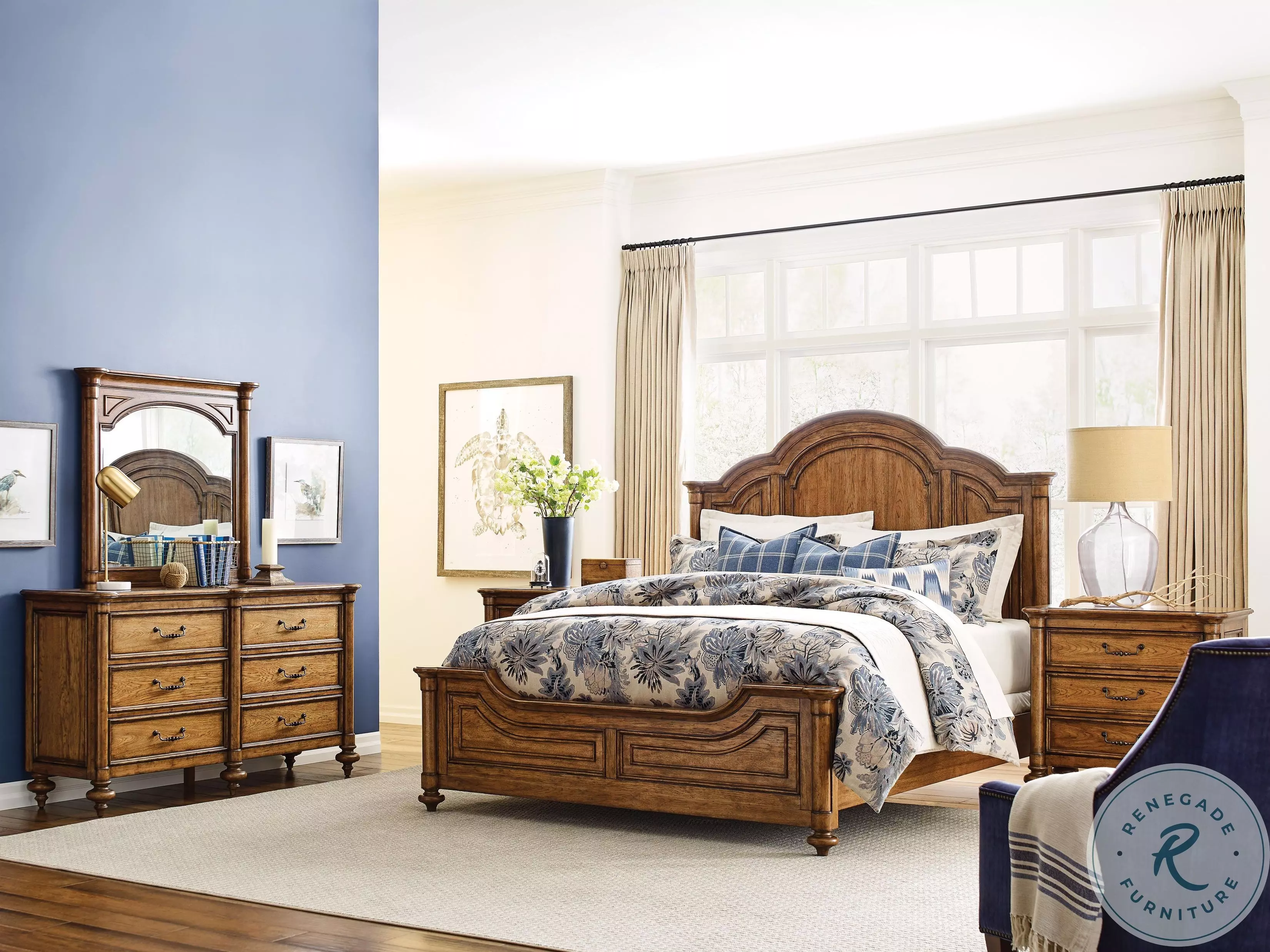 Berkshire Warm Cognac Eastbrook Queen Panel Bed From American Drew