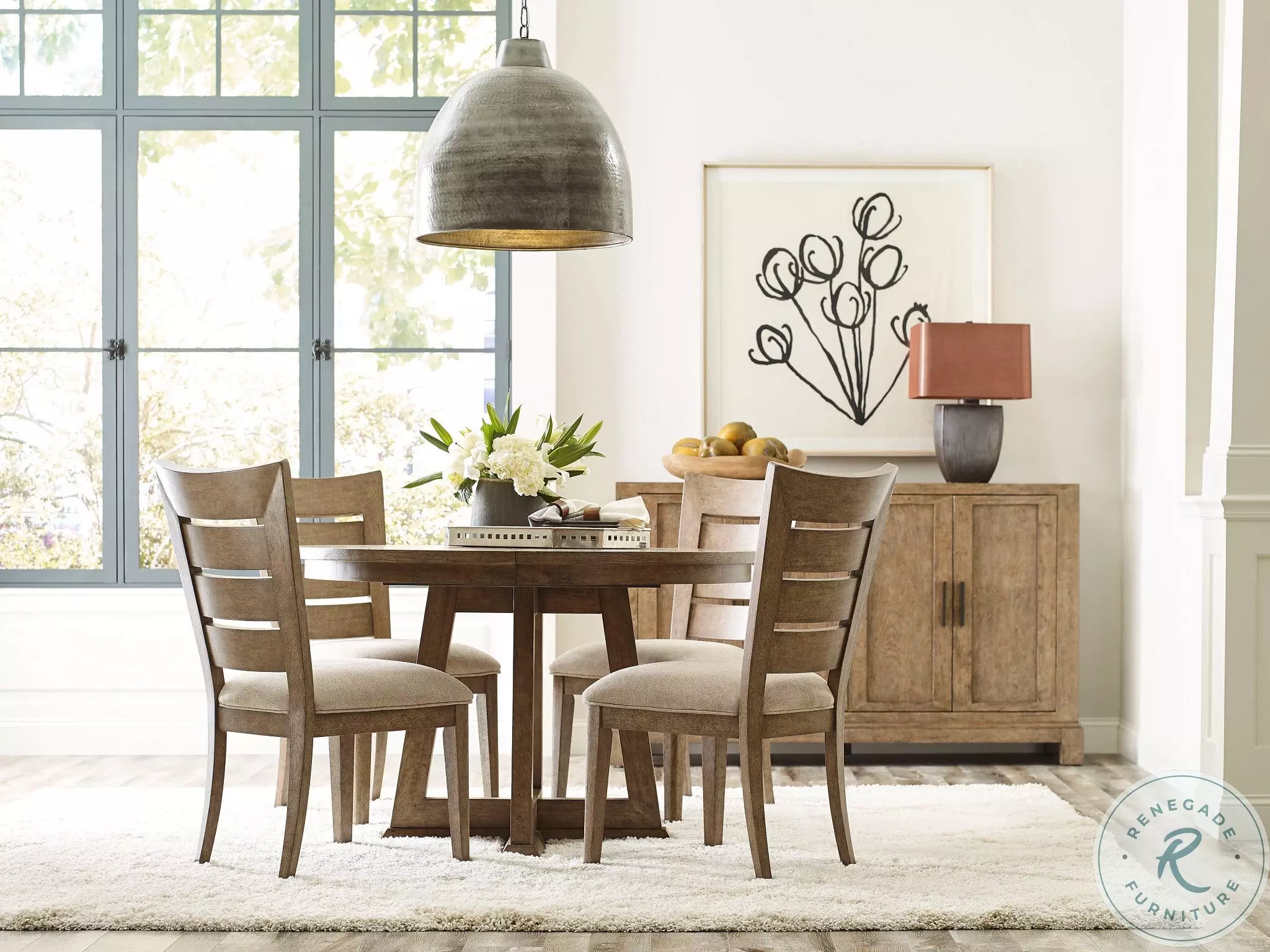 Skyline Smoke Knox Extendable Round Dining Room Set from