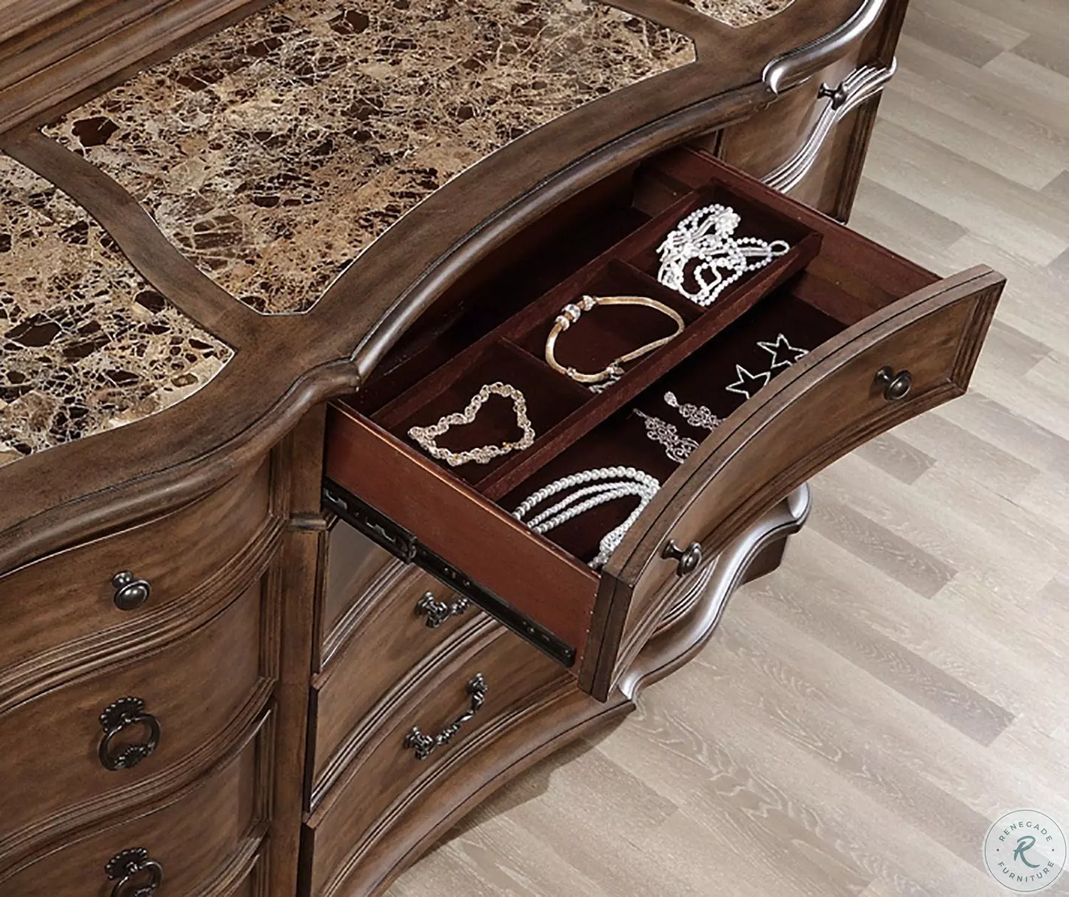 Tulsa Light Sandstone Dresser with Mirror From Home Gallery Stores