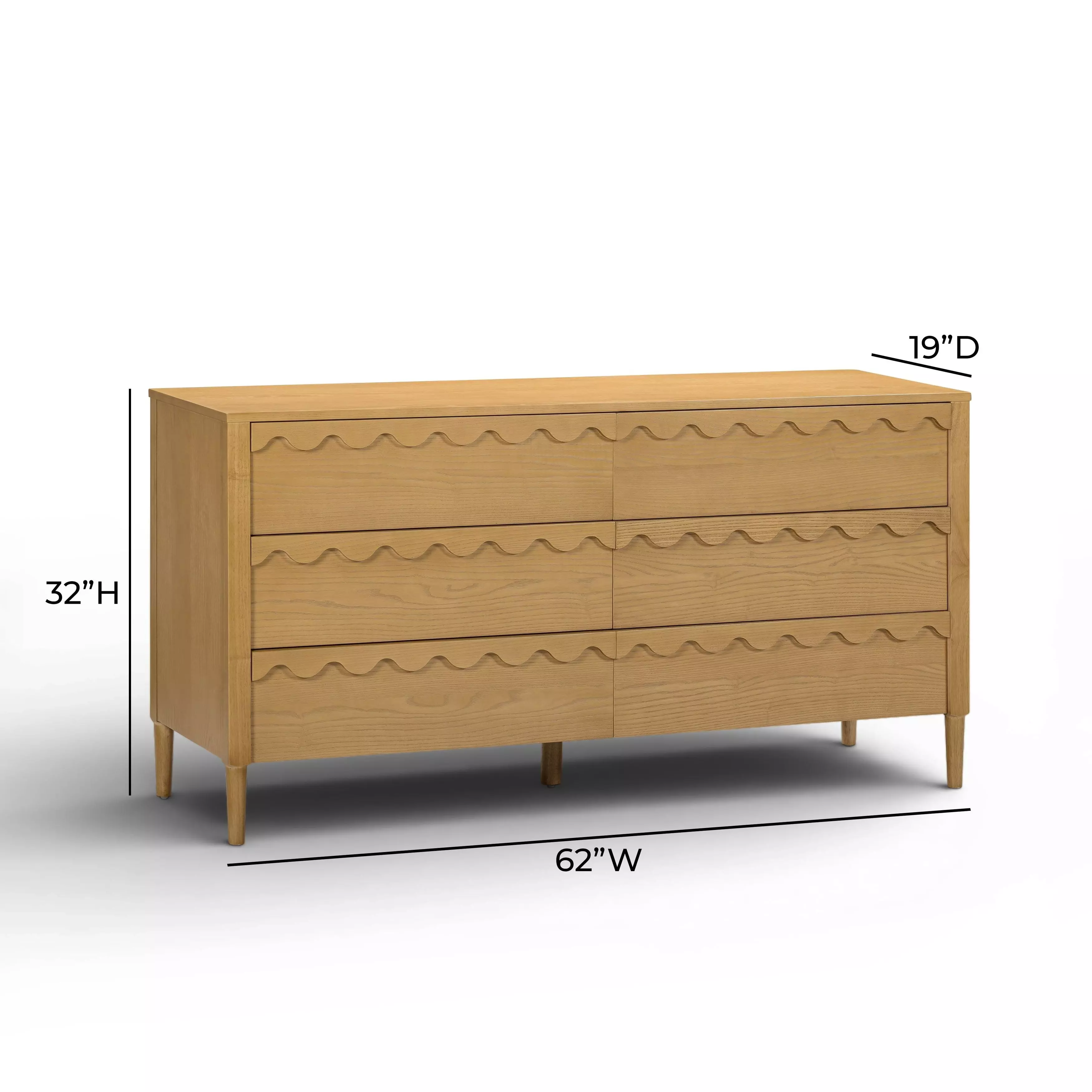 Oodle Natural Ash 6 Drawer Dresser