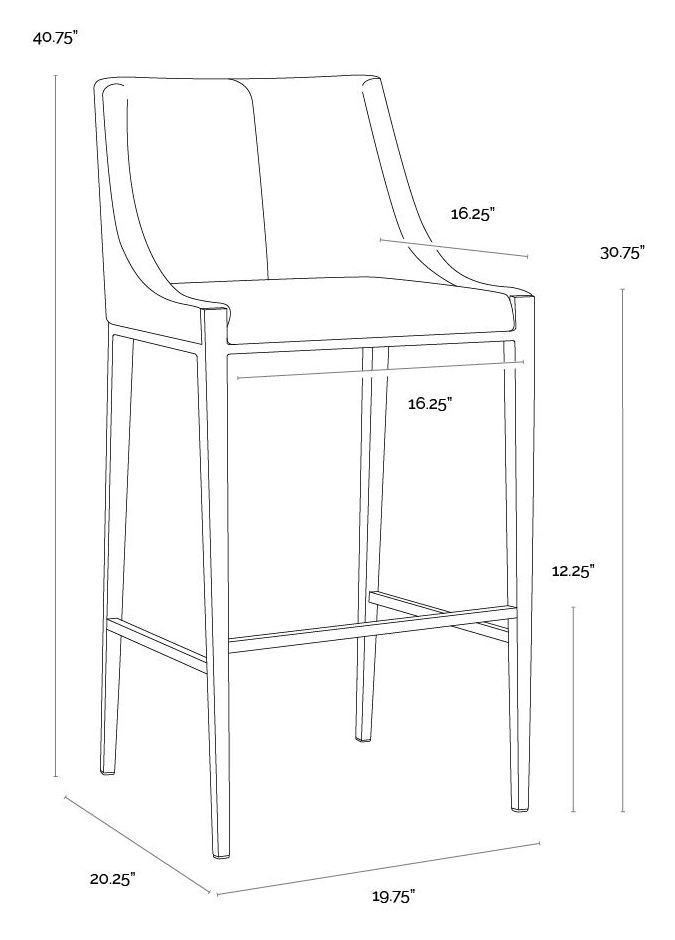 Landmark Monument Pebble Upholstered Bar Stool