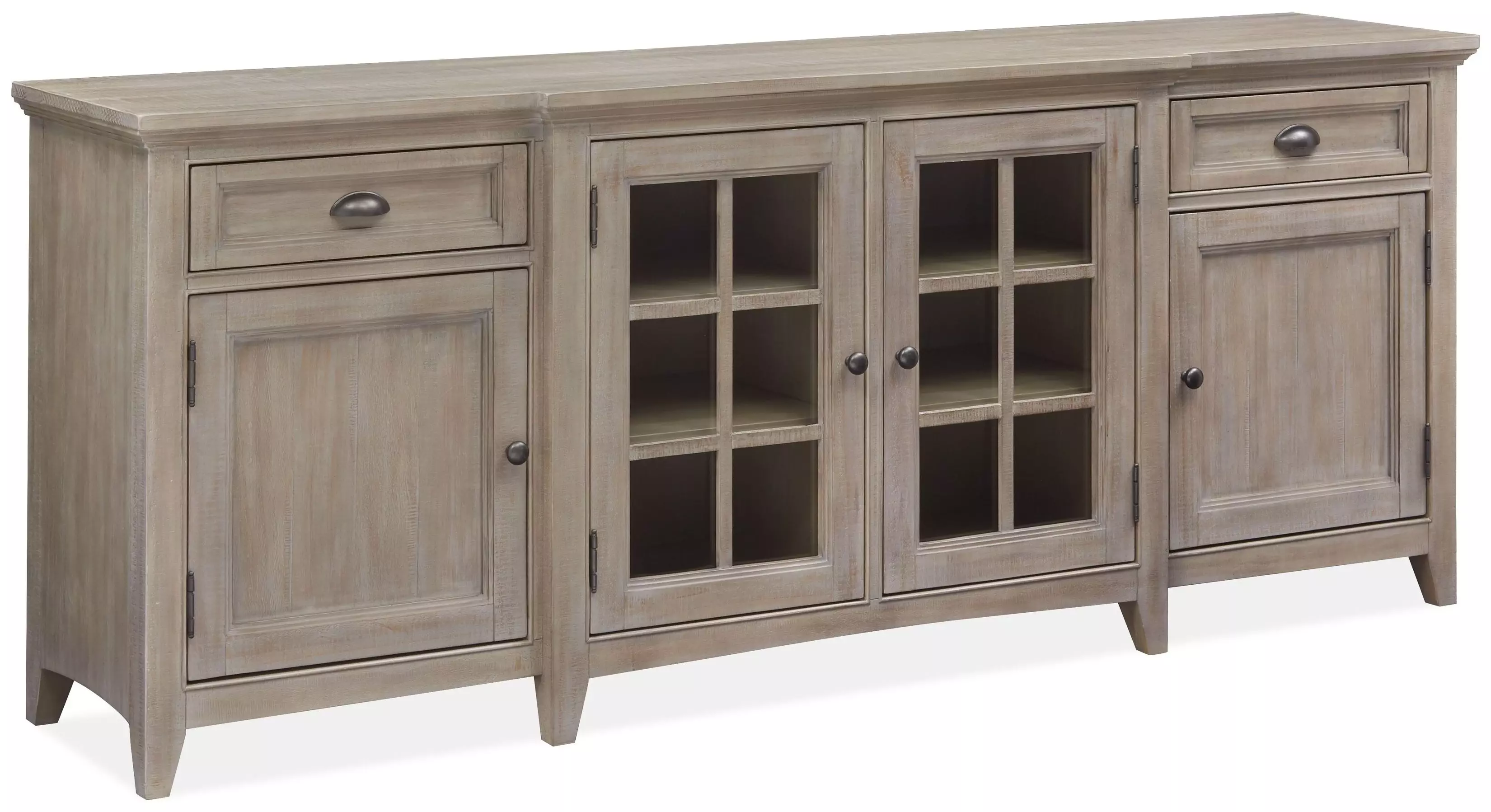 Paxton Place Dovetail Grey Wood 80" Console