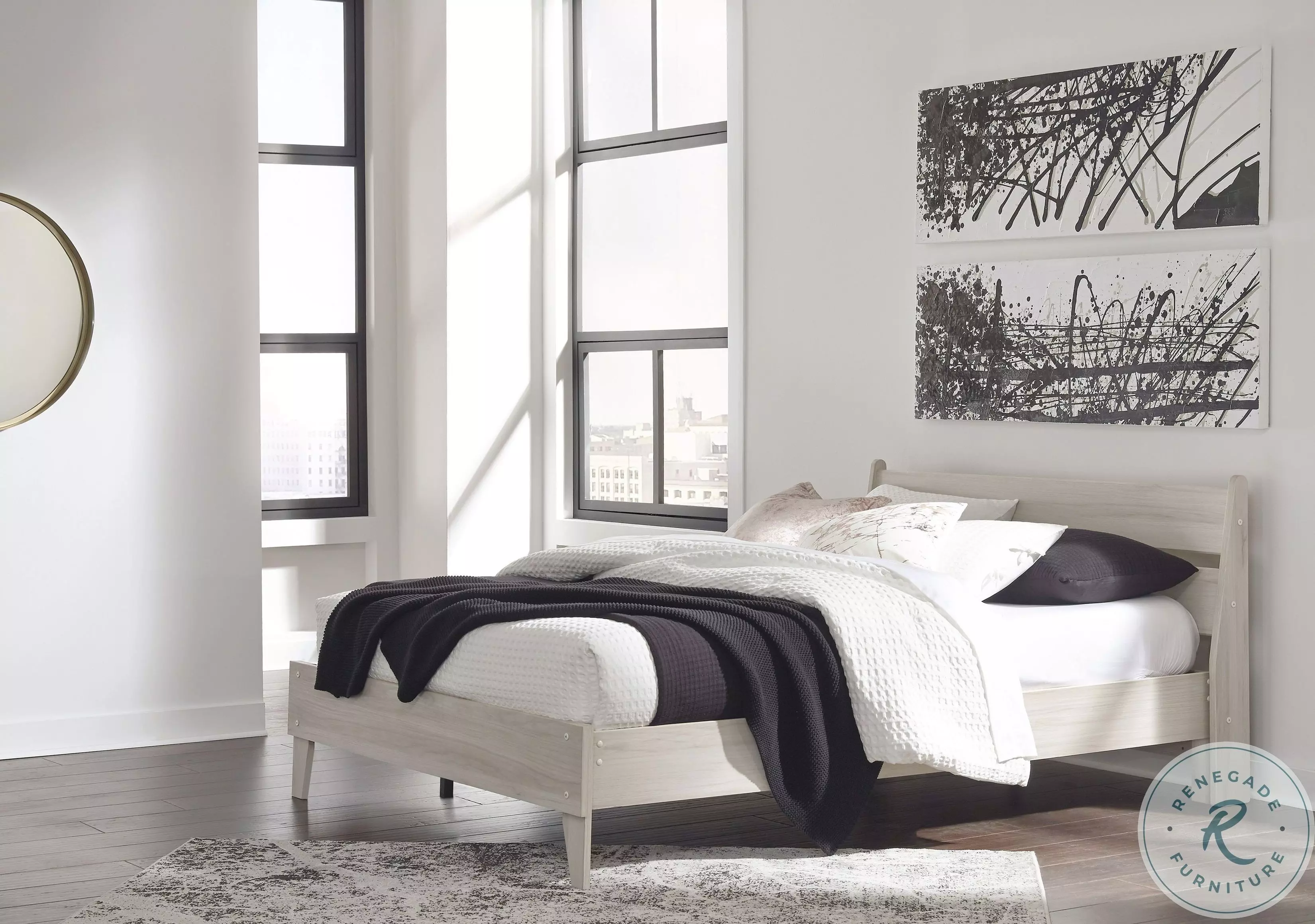美品エクセル、スプリング　オーダーメイド Socalle Natural Panel Platform Bedroom Set From Home Gallery