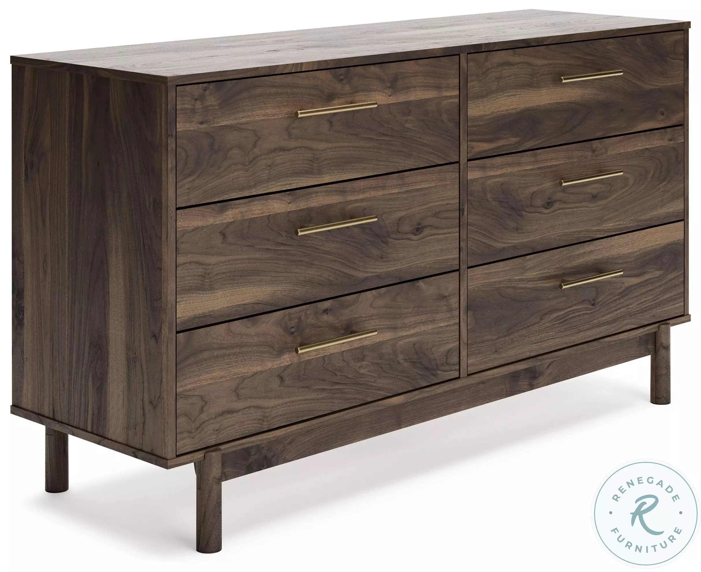 Calverson Mocha 6 Drawer Dresser From Ashley Furniture | Coleman