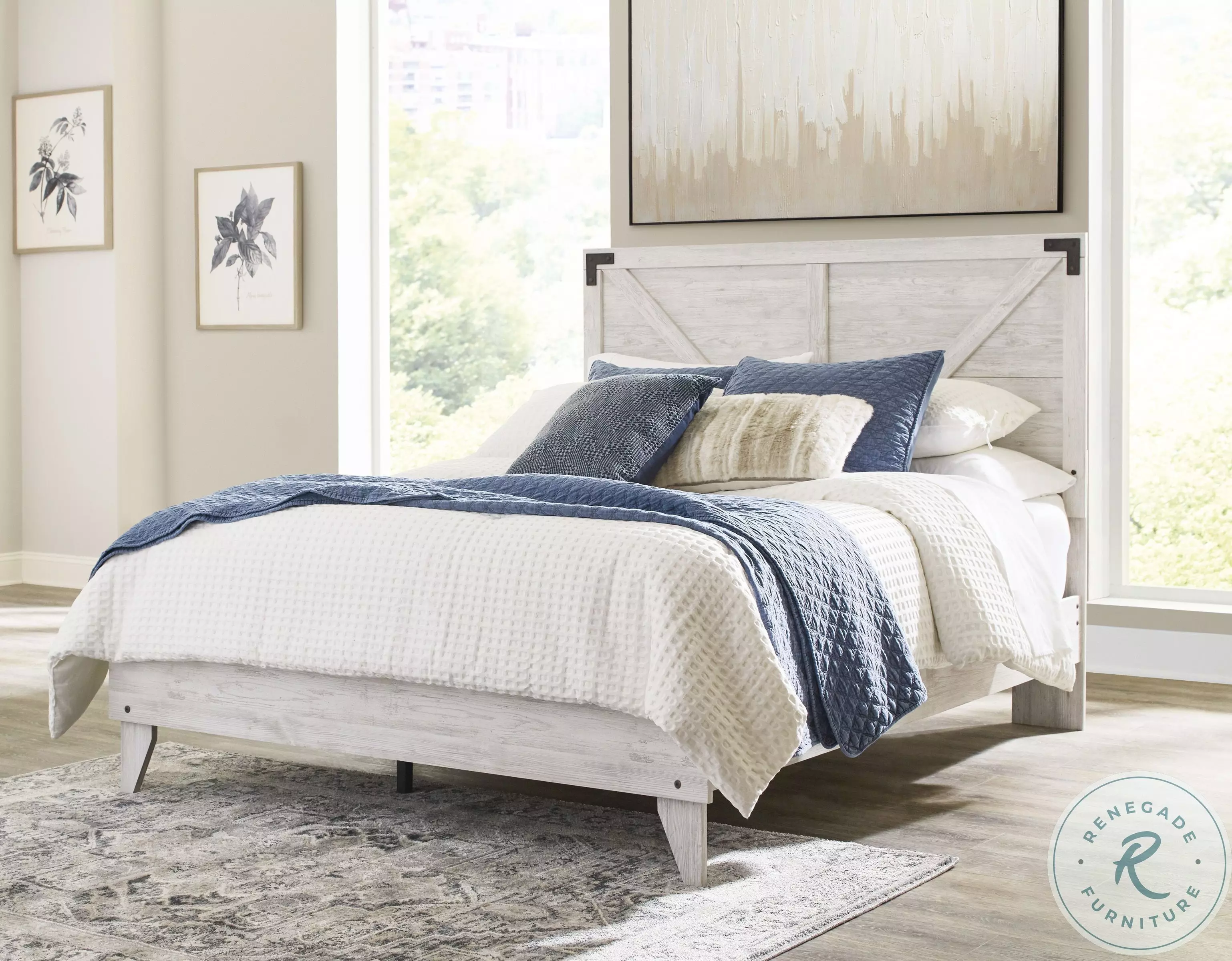 Shawburn Whitewash Platform Bedroom Set from Ashley
