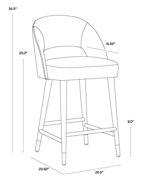 Monae Bravo Cream Performance Fabric Counter Height Stool