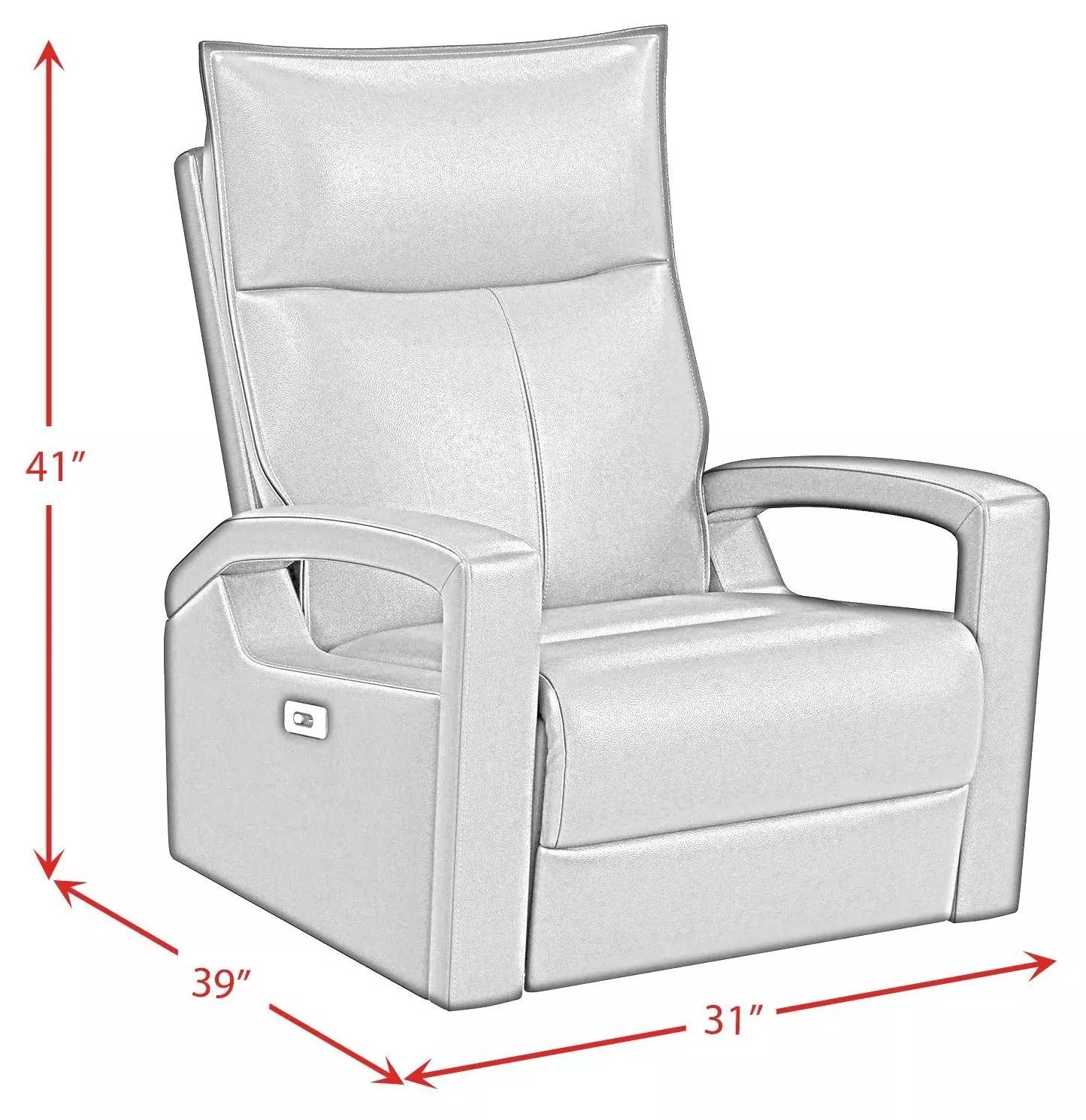 Barnard Del Mar Gray Leather Swivel Glider Power Recliner with USB Charging