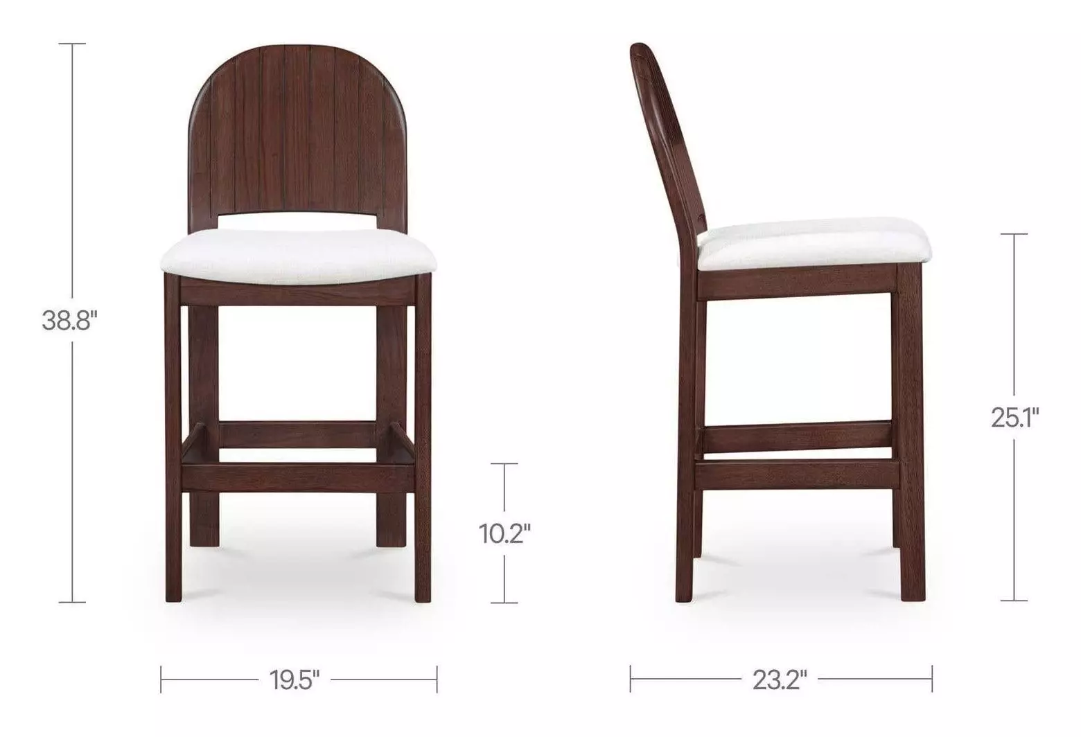 Emil Cream Upholstered Counter Height Stool