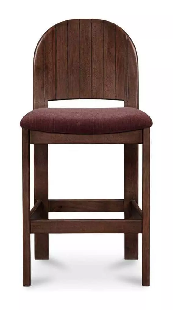 Emil Purple Upholstered Rubberwood Counter Stool