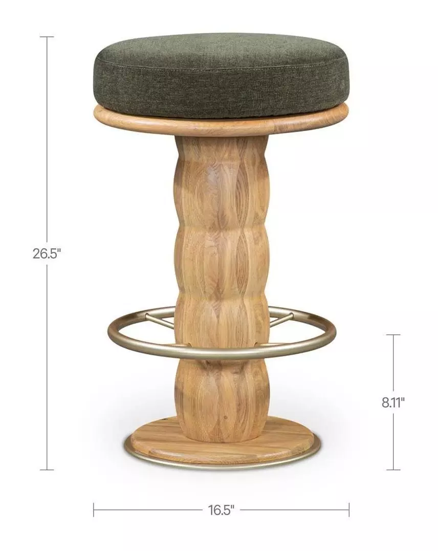 Nio Dark Green Upholstered Swivel Counter Height Stool