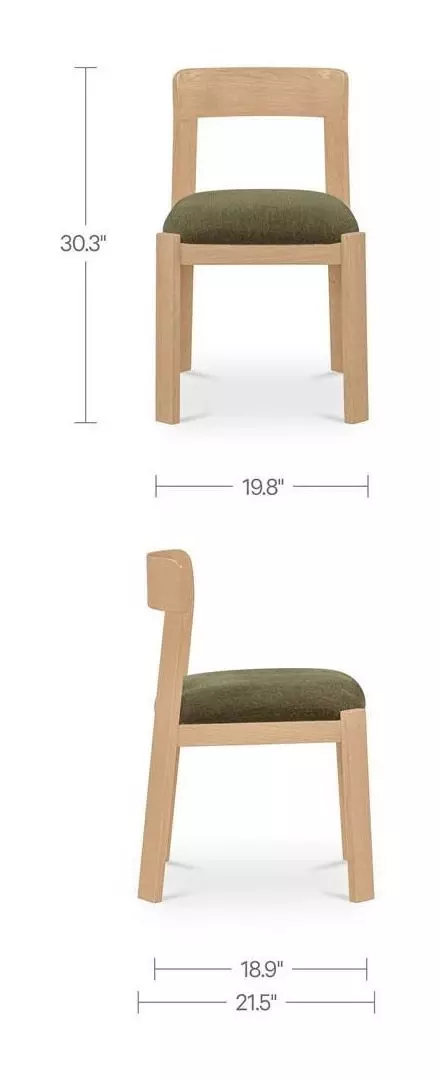 Oli Dark Green Upholstered Dining Chair Set of 2
