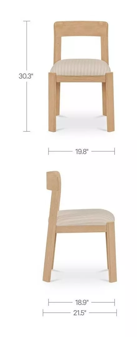 Oli Beige Upholstered Dining Chair Set of 2
