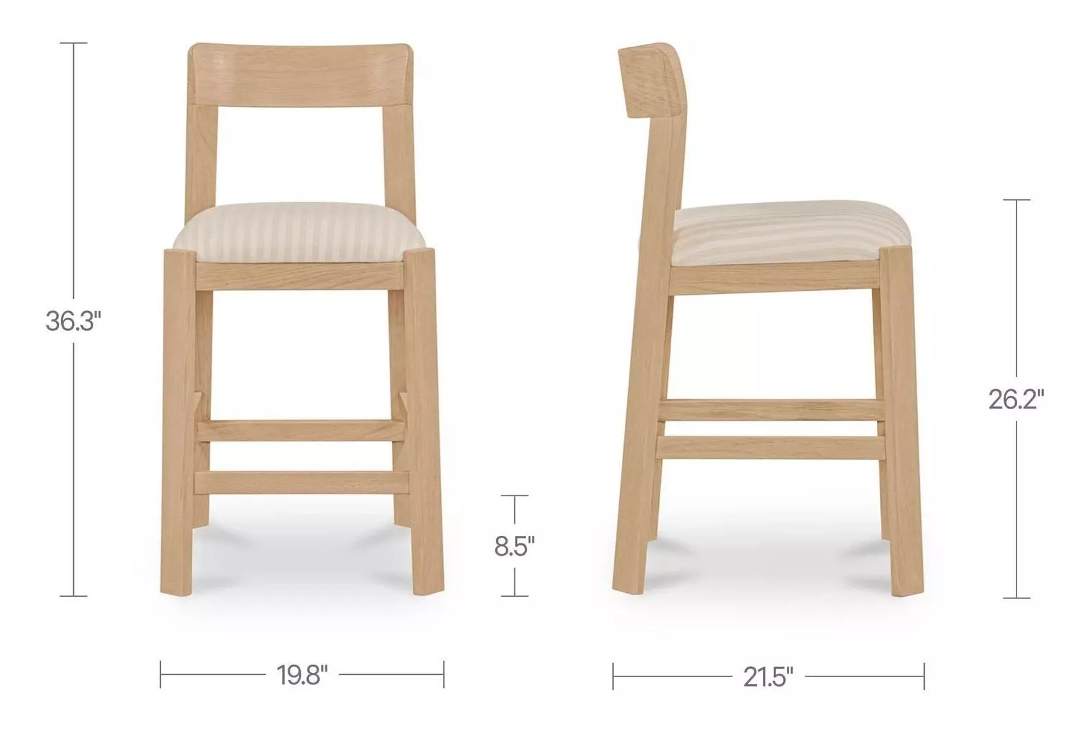 Oli Beige Upholstered Counter Height Stool