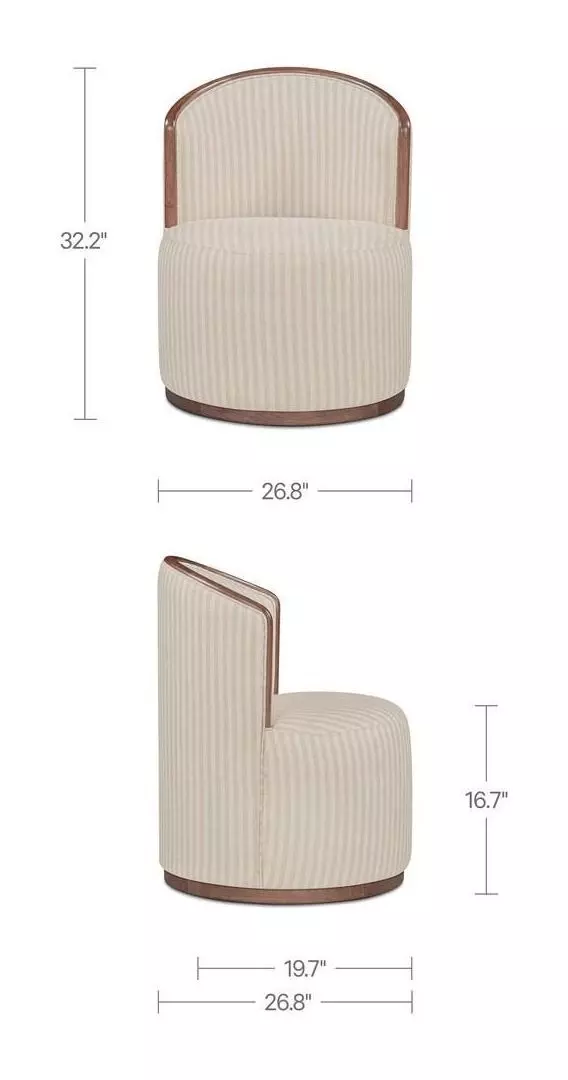 Rossi Beige Upholstered Swivel Dining Chair
