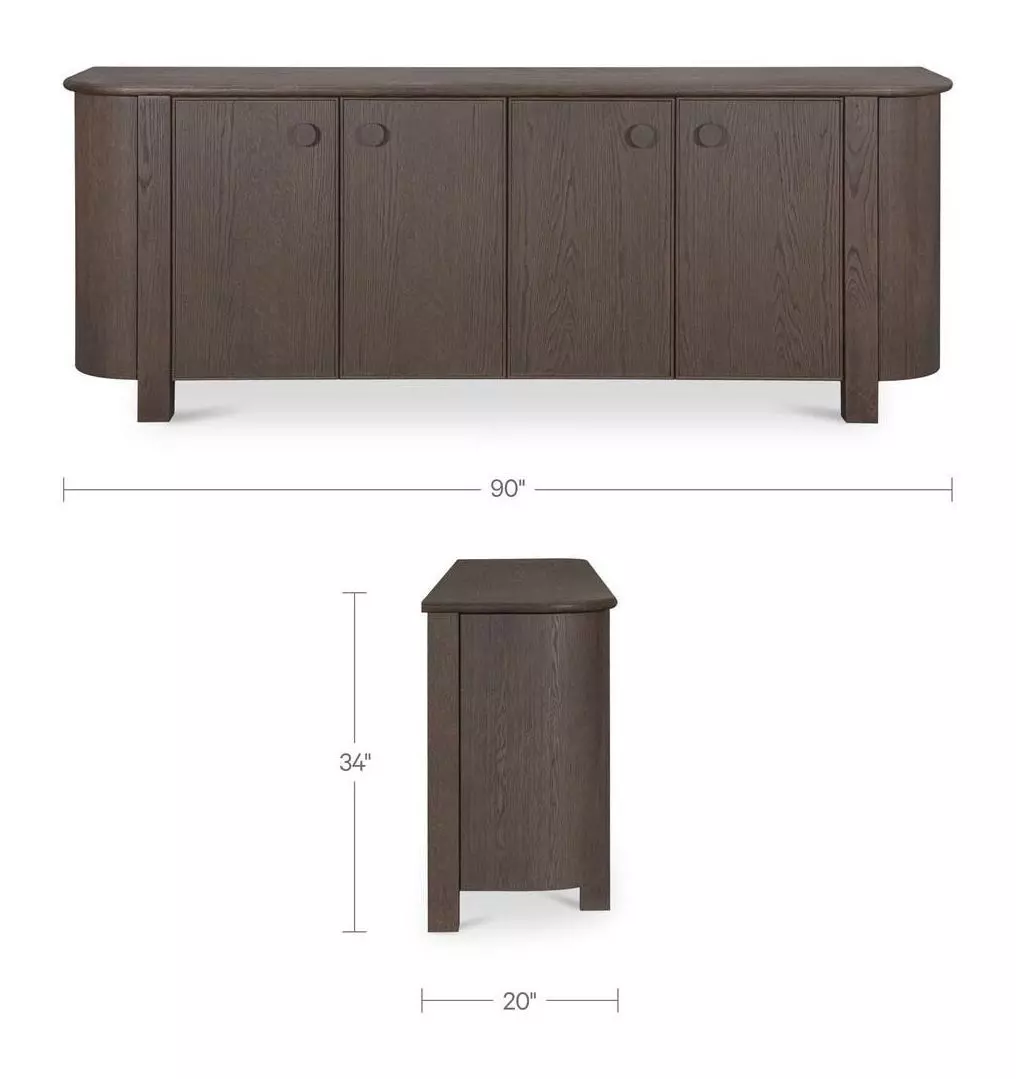 Loren Dark Brown 6 Door Sideboard