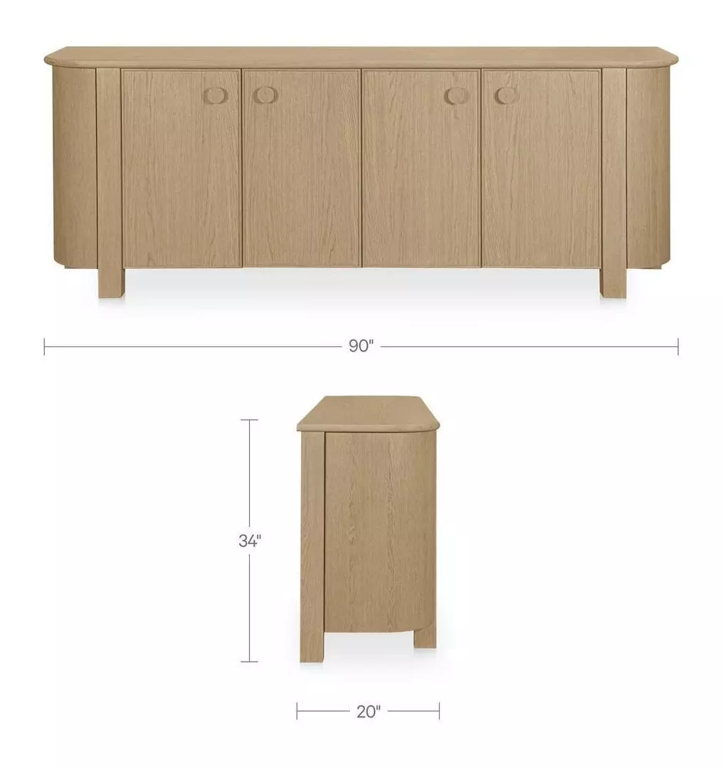 Loren Natural 6 Door Sideboard