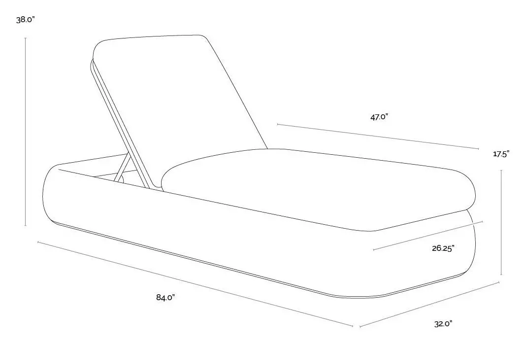 Madrid Stinson White Performance Fabric 84" Chaise Lounger