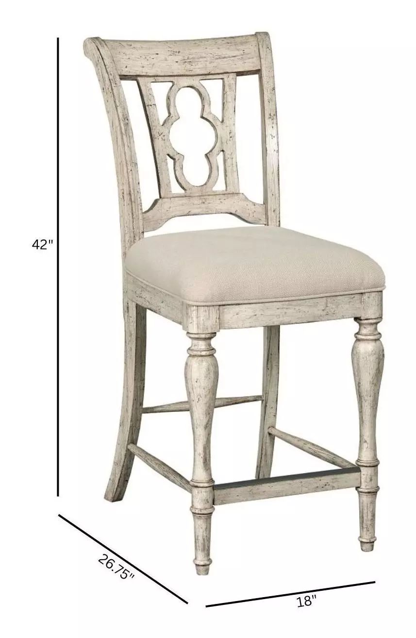 Homestead Pine Cornsilk Upholstered Kendal Counter Height Chair Set of 2