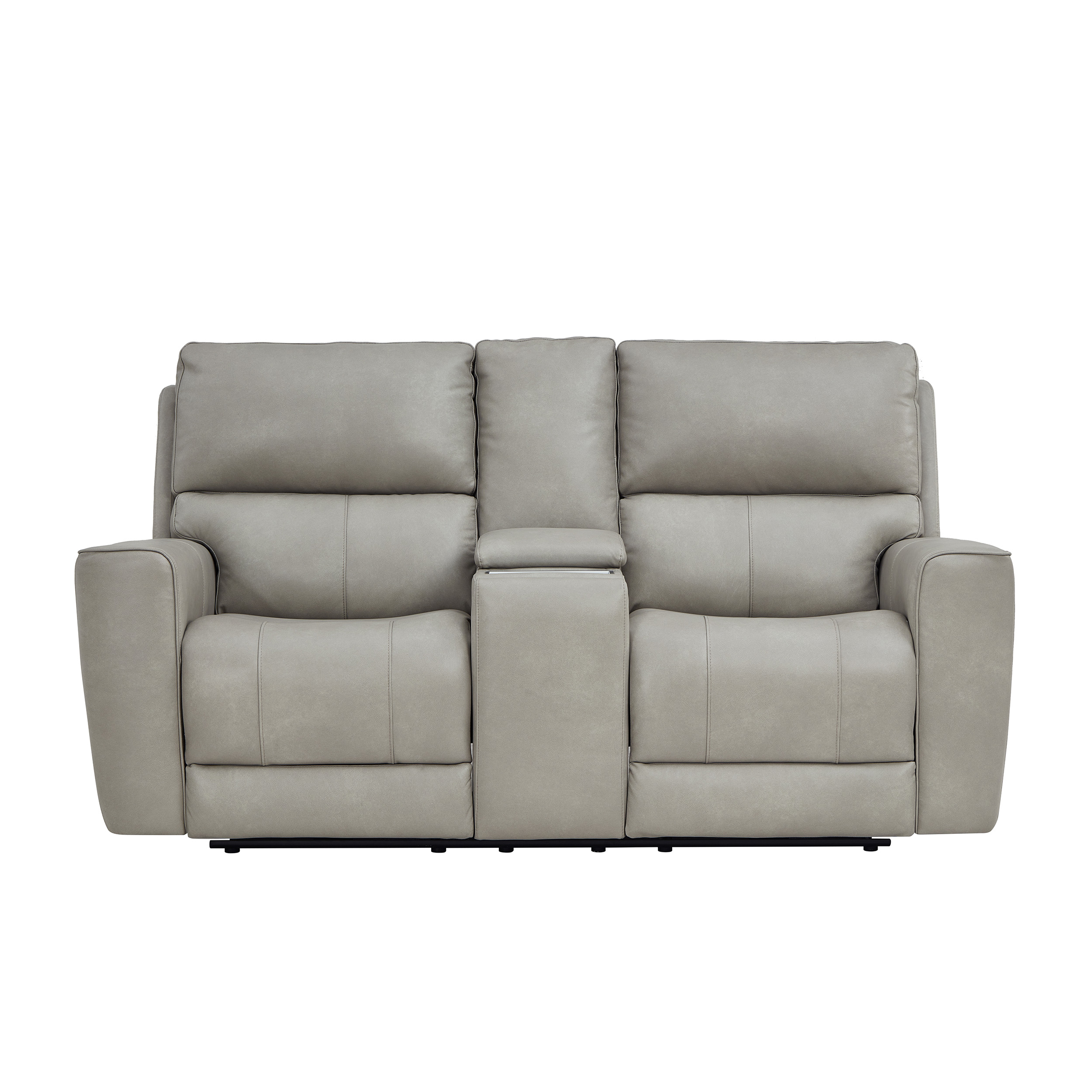 Laredo Cement Leather Power Reclining Console Loveseat with Power