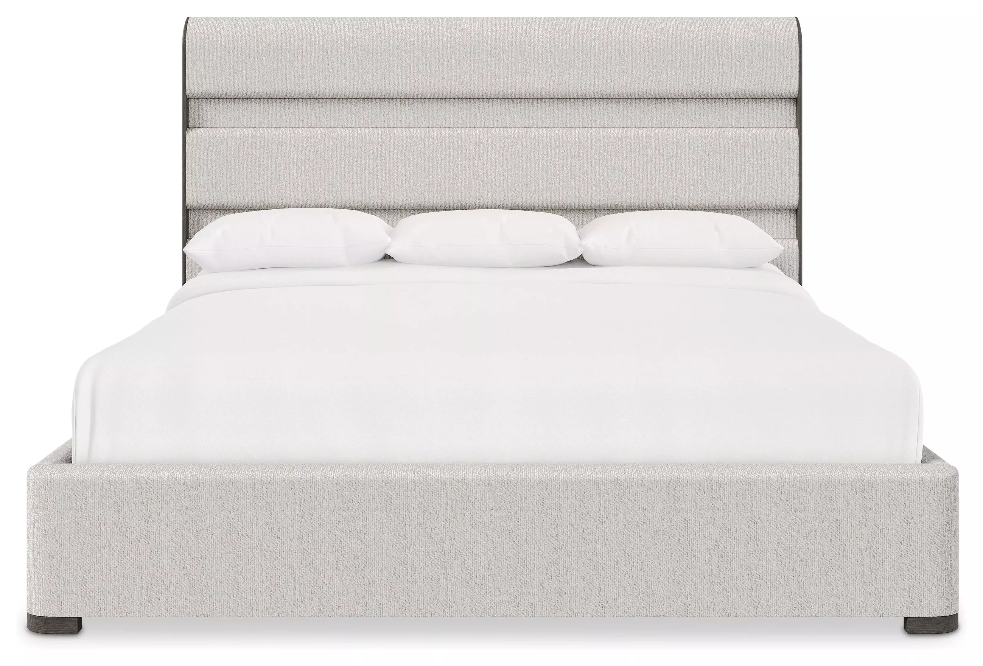 Prado Porcini White Upholstered King Panel Bed